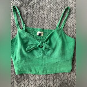 Green women’s tie crop top